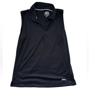 Slazenger Black Sleeveless Golf Polo Top